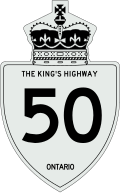 King's Highway 50 marker