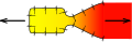 Image 12Rocket thrust is caused by pressures acting in the combustion chamber and nozzle. From Newton's third law, equal and opposite pressures act on the exhaust, and this accelerates it to high speeds. (from Rocket engine)