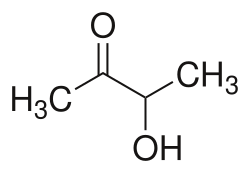 2D representation of the chemical structure of acetoin .