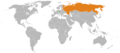 Location map for the Czech Republic and Russia.