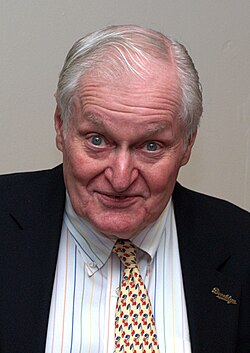 Close-up of Ashbery receiving the award