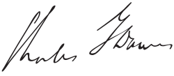 Cursive signature in ink