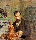 Konstanty Laszczka, with nude in clay
