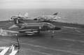 Phantom FG.1 of 892 NAS lands on USS Nimitz in 1975