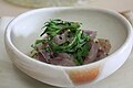 Mullet and angelica-tree shoot salad with soybean paste and mayonnaise dressing