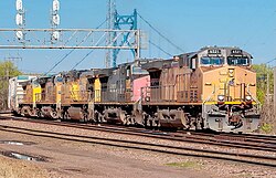  UP 6521 with a trailing ex-Southern Pacific AC44CW