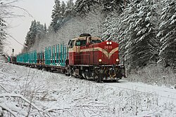 A freight train in Varkaus, Finland, in 2008