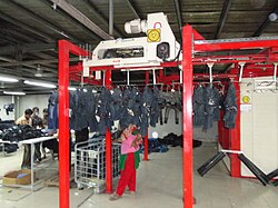 Resin treatment process on jeans