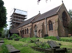 St Giles, Sheldon, church undergoing tower repairs