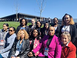 Terri Sewell and Ayanna Pressley at the National Memorial for Peace and Justice