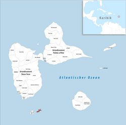 Location of the commune (in red) within Guadeloupe