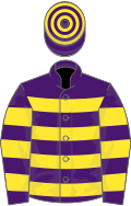 Purple, yellow hoops