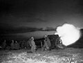 Cadets of the Imperial Japanese Army during shooting training with Type 91 10-cm-howitzer at Fuji training ground. ca. 1935