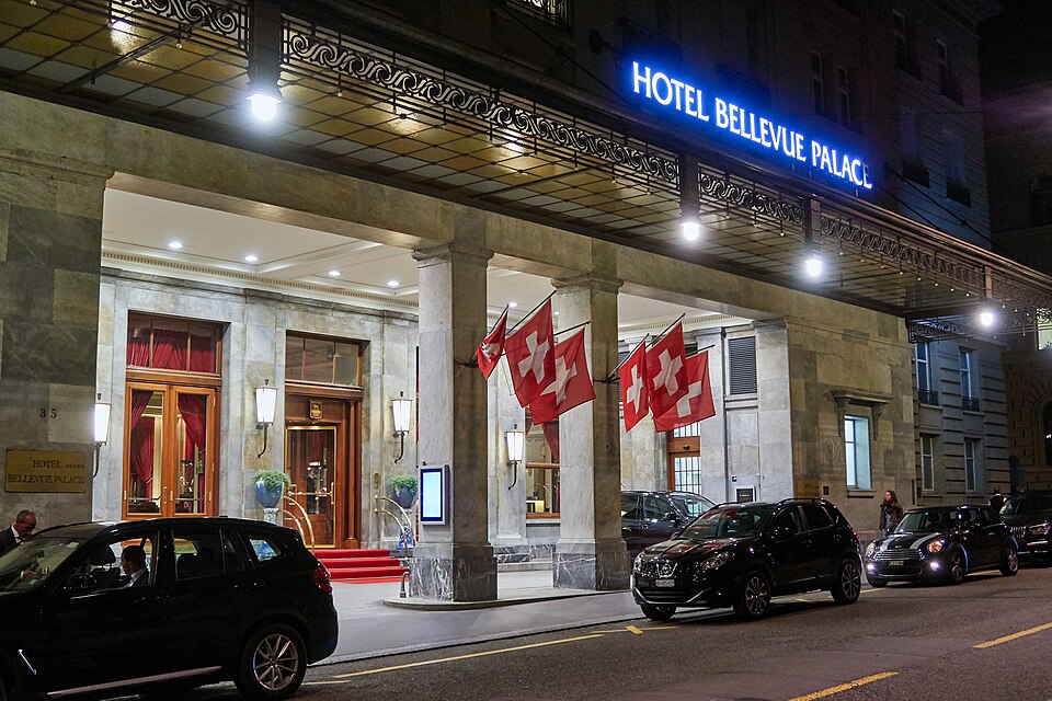 Hotel Bellevue Palace Entrance by Night