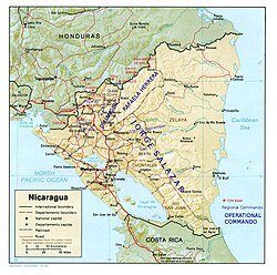 Insurgency area in Nicaragua (1986)​​‌