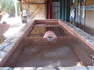 Developed hot springs soaking pool.