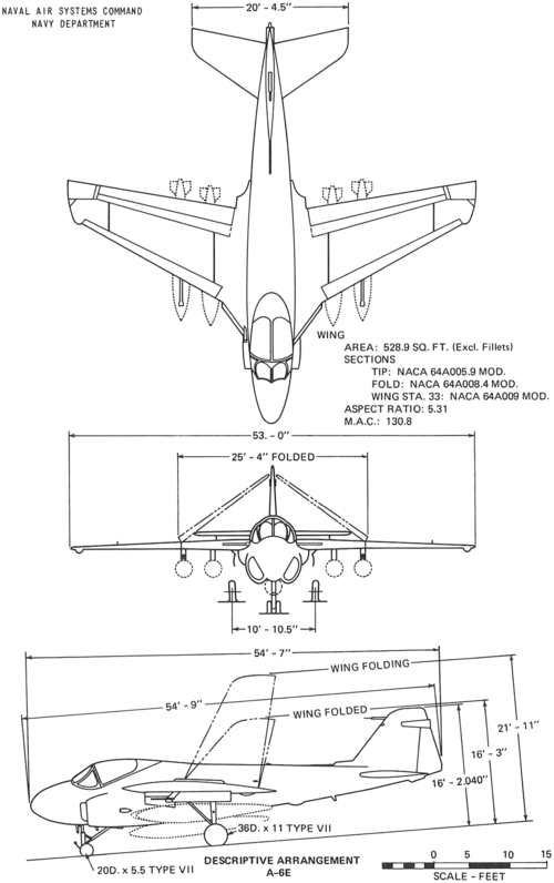File:Grumman A-6E Intruder 3-view line drawing.png