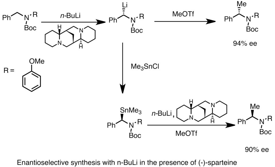 Asymmetric synthesis with nBuLi and (−)-sparteine