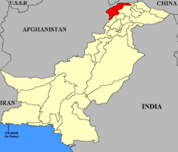 Chitral highlighted in the Dominion of Pakistan in 1947