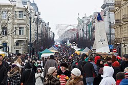 A crowded street scene