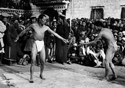 Tibetan wrestlers, 1938