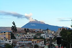 Tungurahua volcano as seen from Riobamba