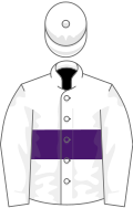 White, purple hoop