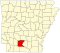 State map highlighting Ouachita County