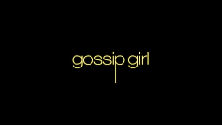 The words "gossip girl" written in light yellow on a black background. The letters are lowercase and the letter "p" has an extended descender.