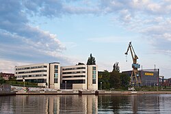 Max Planck Institute for Demographic Research in Rostock, view from the waterfront