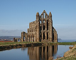 The ruins of Whitby Abbey, where Cædmon is said to have lived and composed