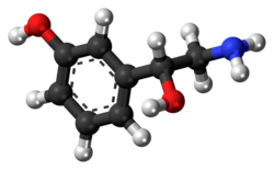 Ball-and-stick model of (R)-Norfenefrine
