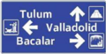SID-13: Advance directional sign with 3 destinations (blue)