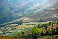 Terraced agricultural landscape with hundreds of terraces on the hills of Dhading, Nepal