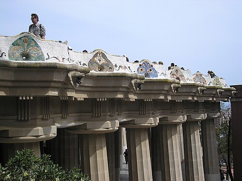 Doric columns supporting the terrace