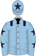 Light blue, dark blue epaulettes, dark blue stars on sleeves, dark blue star on cap