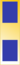Blue single bar outlined in yellow metal with band across it of yellow metal