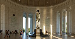 Jefferson Memorial statue by Rudulph Evans, 1947