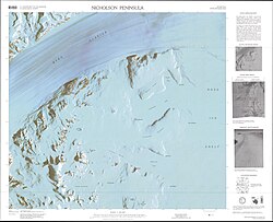 USGS Satellite Image. Cooper Snowfield in the south, towards the west