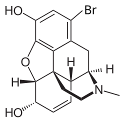 Chemical structure of 1-bromocodeine.