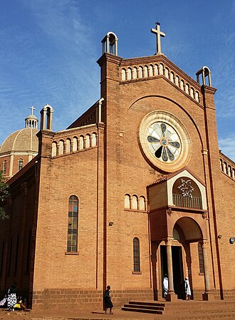 The red-brick Cathedral of St. Mary