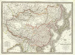 1832 French map of China and Japan