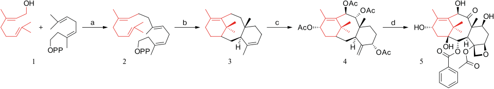 Scheme 1. Paclitaxel biosynthesis. OPP stands for pyrophosphate.