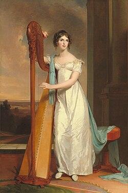Lady with a Harp: Eliza Ridgely, 1818, a portrait of Eliza Ridgely, was at Hampton Mansion from the 1820s to 1945, when it was sold to the National Gallery of Art.