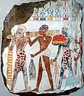A painting from TT63 depicting Nubians bearing tribute.
