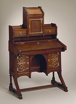 Modern Gothic desk,  Kimbel & Cabus (c. 1876), Los Angeles County Museum of Art.