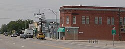 Downtown Hugo, looking northwest along U.S. Highway 40 (2012)