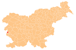 Location of the Municipality of Šempeter–Vrtojba in Slovenia