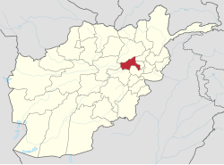 Map of Afghanistan with Parwan highlighted