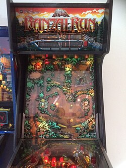 image showing vertical backbox playfield and marquee of Banzai Run